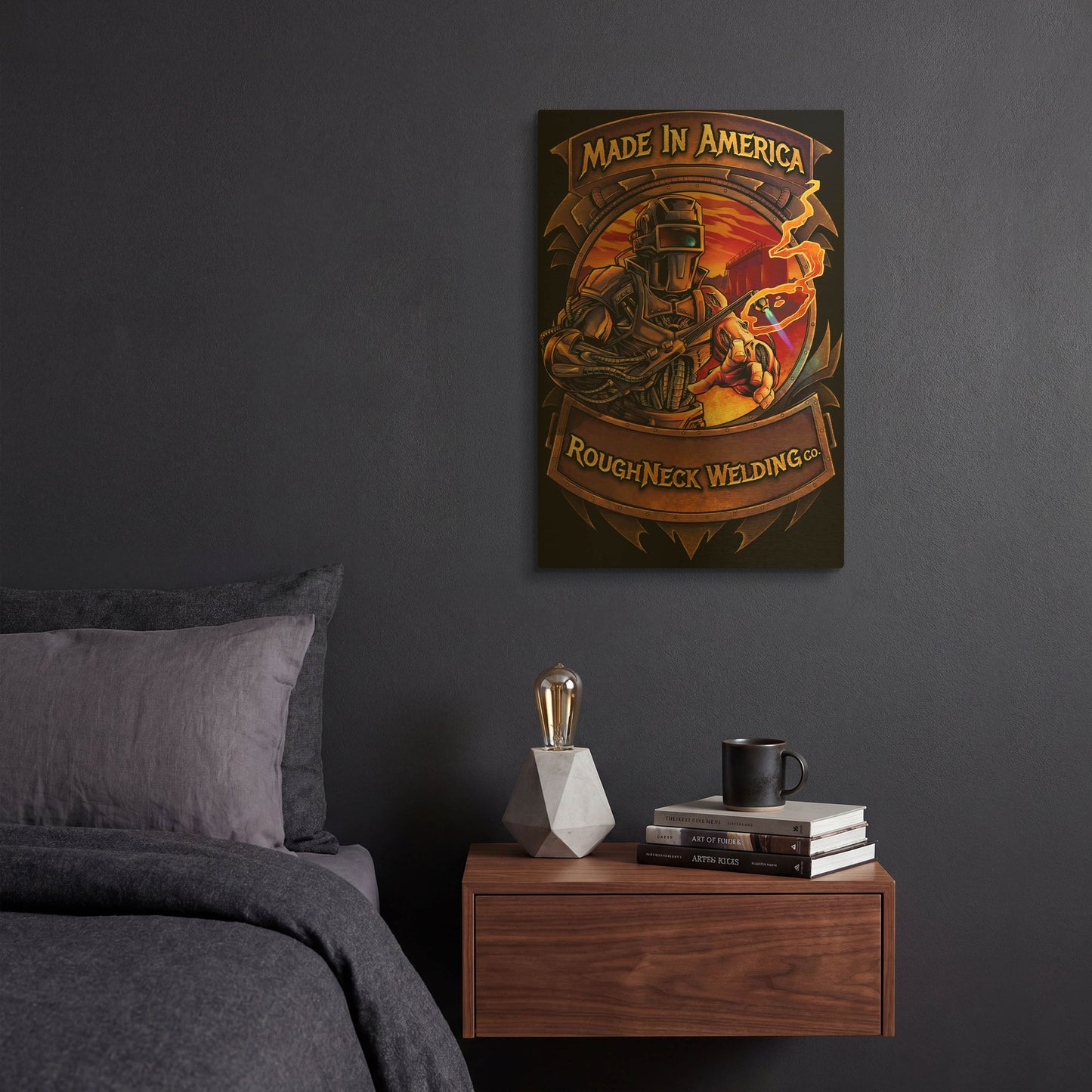 'Welding Cyborg' By Flyland Designs Gold Metal Wall Art