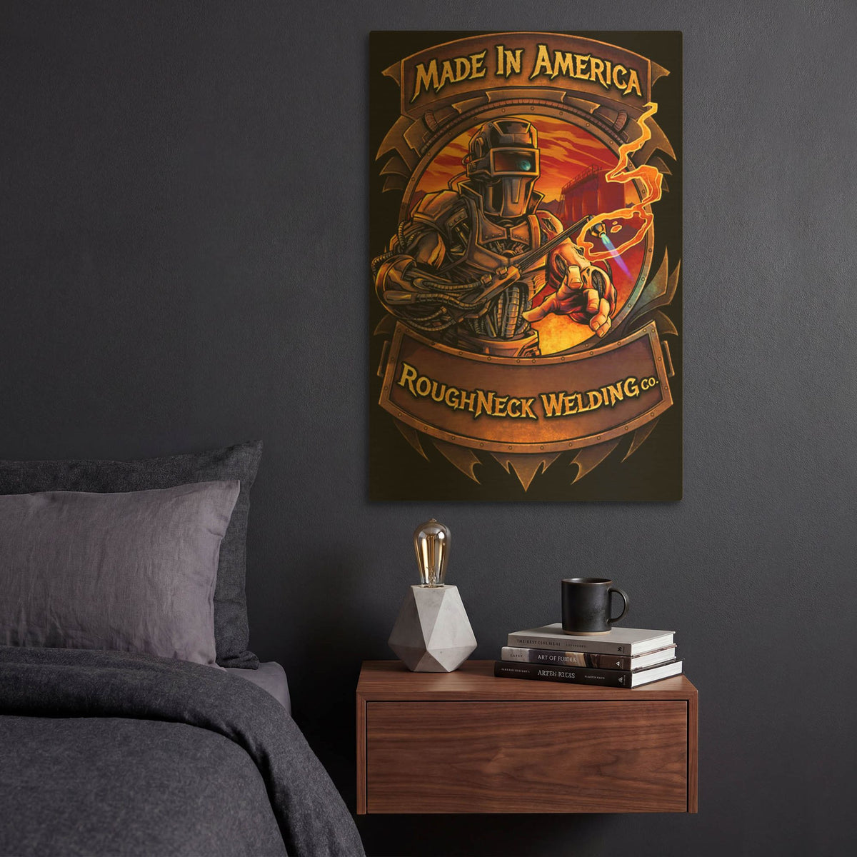 'Welding Cyborg' By Flyland Designs Gold Metal Wall Art