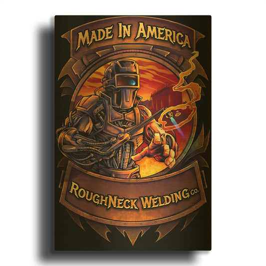 'Welding Cyborg' By Flyland Designs Gold Metal Wall Art
