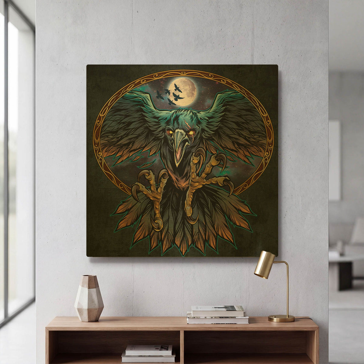 'Corax Russ Logo Design' By Flyland Designs Gold Metal Wall Art