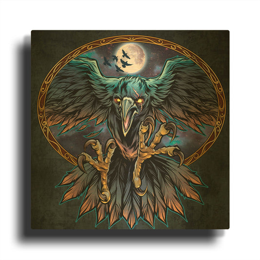 'Corax Russ Logo Design' By Flyland Designs Gold Metal Wall Art