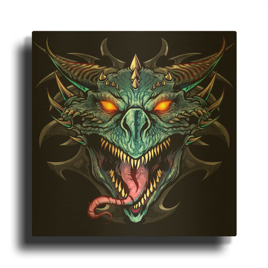 'Dragon Head' By Flyland Designs Gold Metal Wall Art