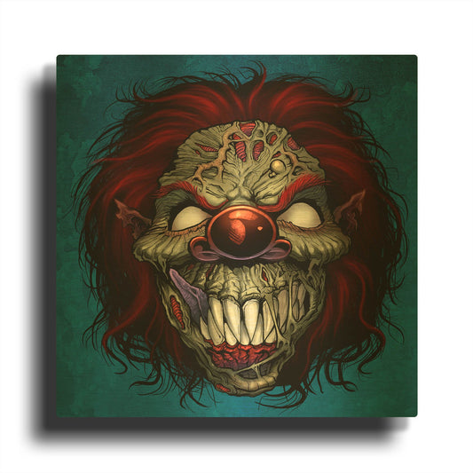 'Evil Clown 1' By Flyland Designs Gold Metal Wall Art