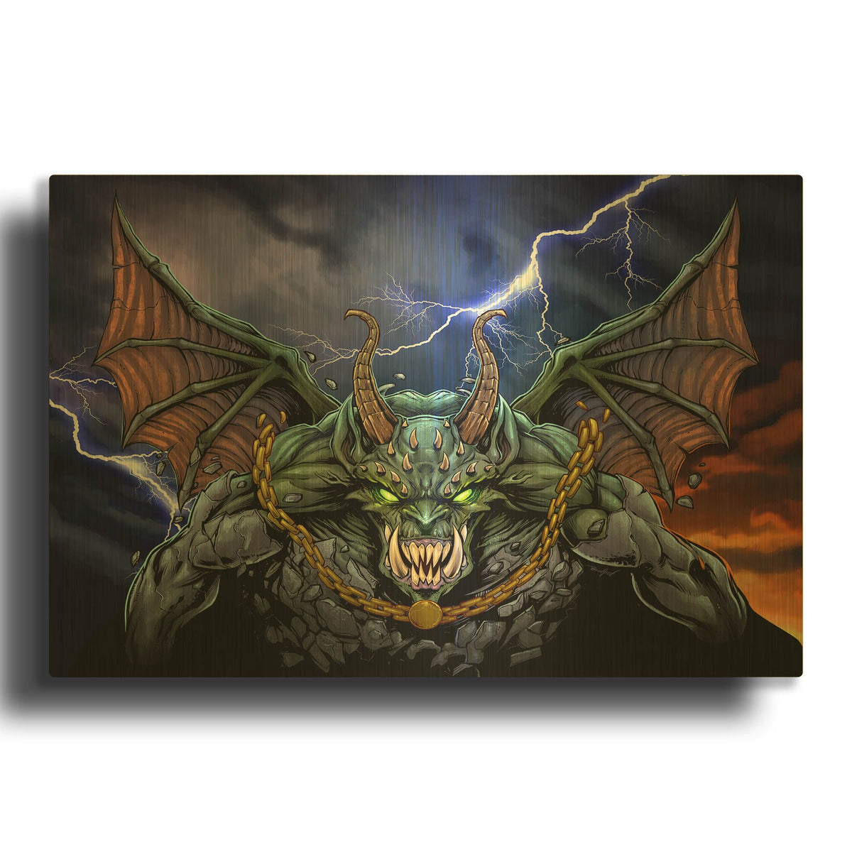 'Gargoyle 1' By Flyland Designs Gold Metal Wall Art