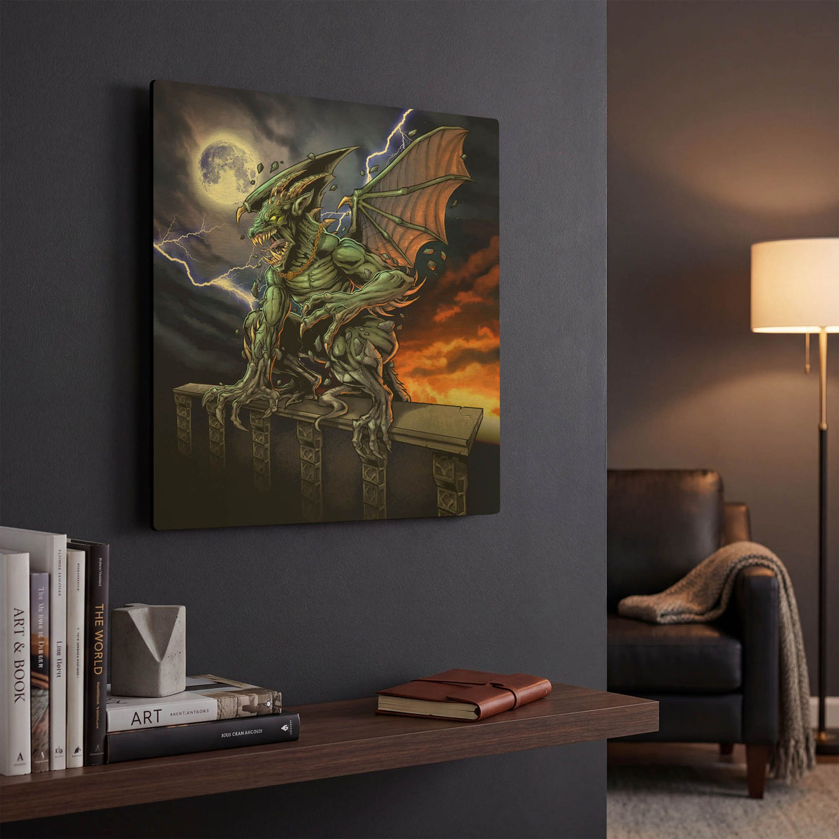 'Gargoyle 2' By Flyland Designs Gold Metal Wall Art
