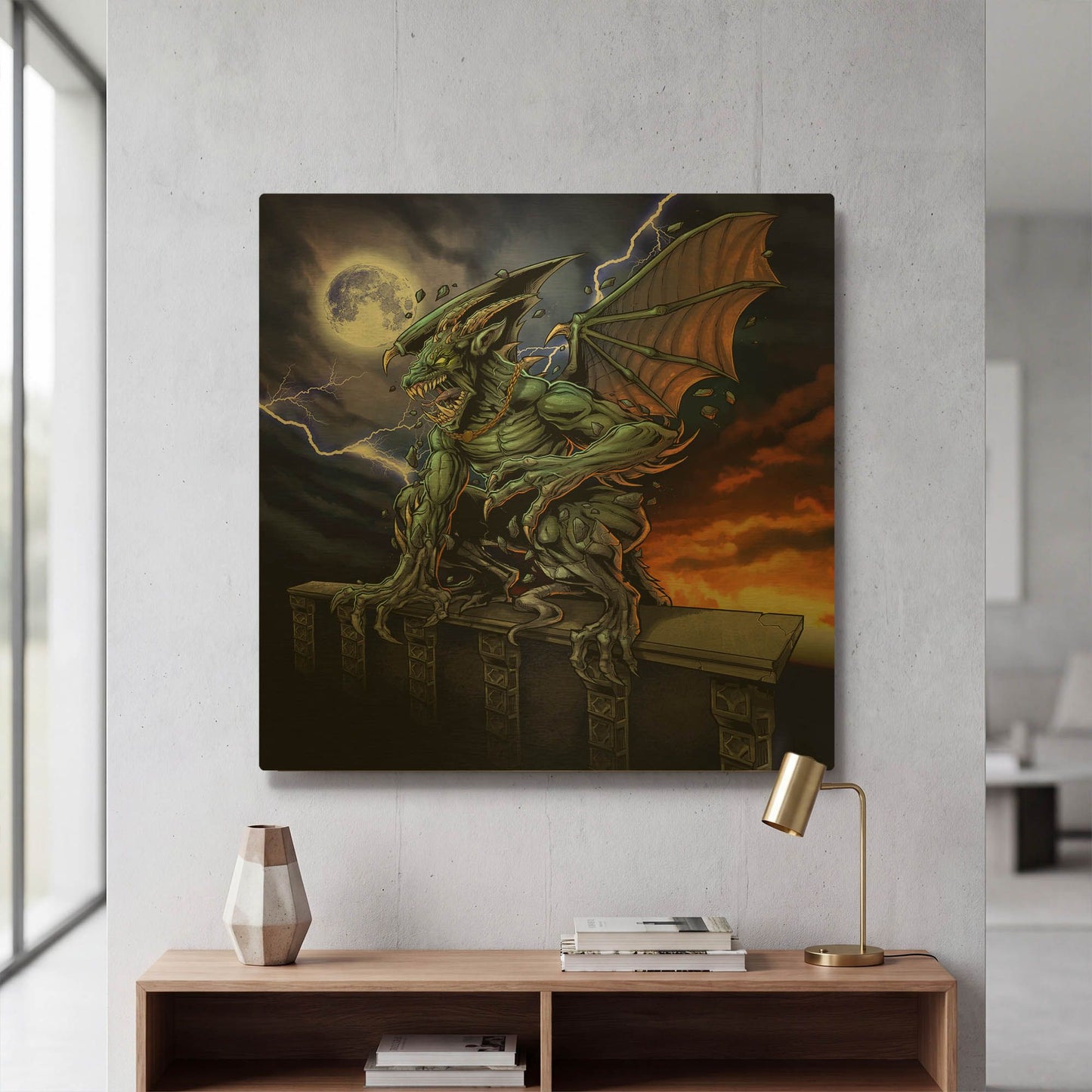 'Gargoyle 2' By Flyland Designs Gold Metal Wall Art