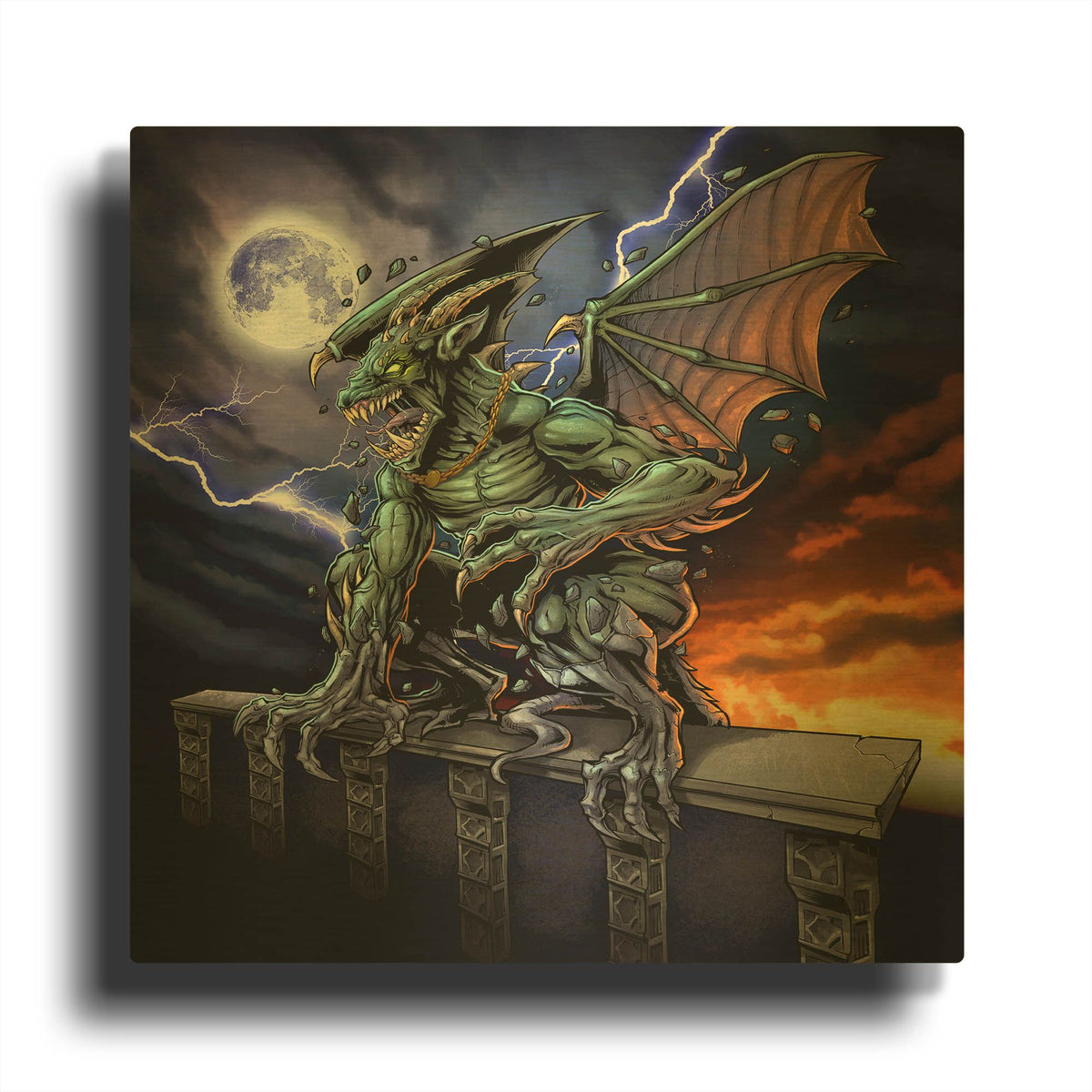 'Gargoyle 2' By Flyland Designs Gold Metal Wall Art