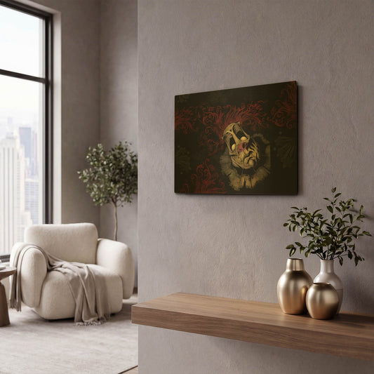 'RageOn Dark Clown' By Flyland Designs Gold Metal Wall Art