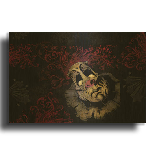 'RageOn Dark Clown' By Flyland Designs Gold Metal Wall Art