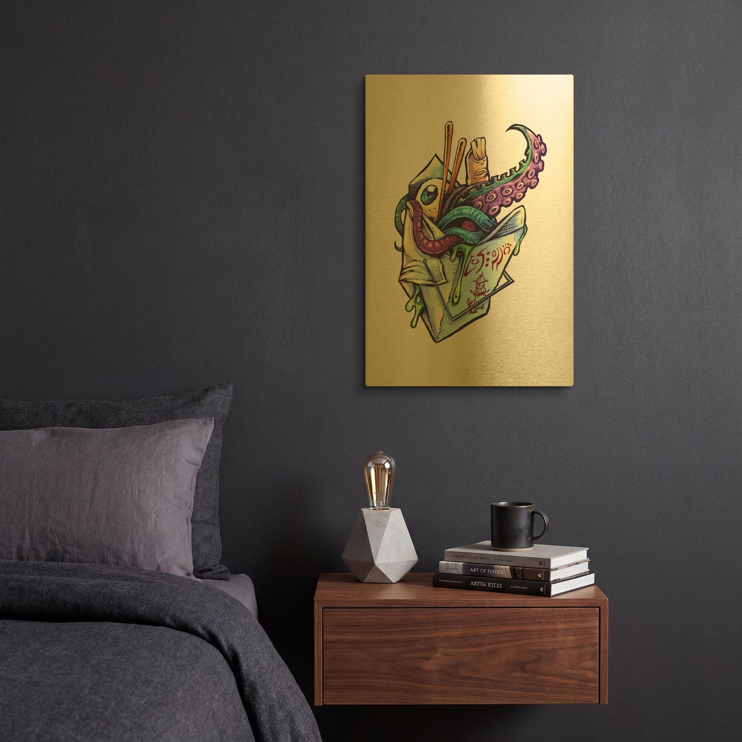 'Take Out Box' By Flyland Designs Gold Metal Wall Art