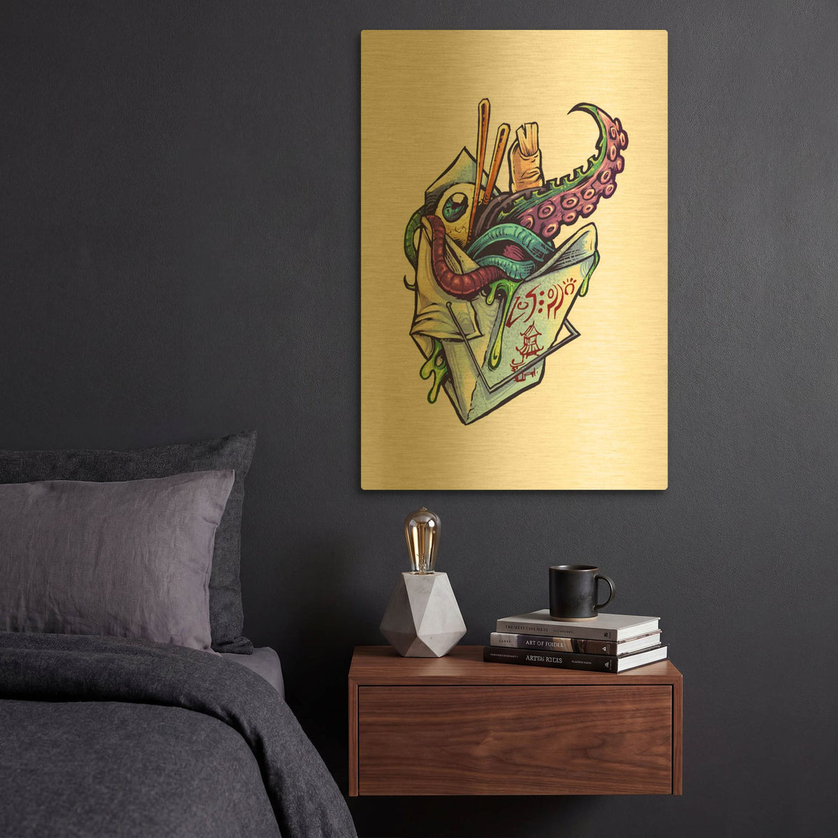 'Take Out Box' By Flyland Designs Gold Metal Wall Art