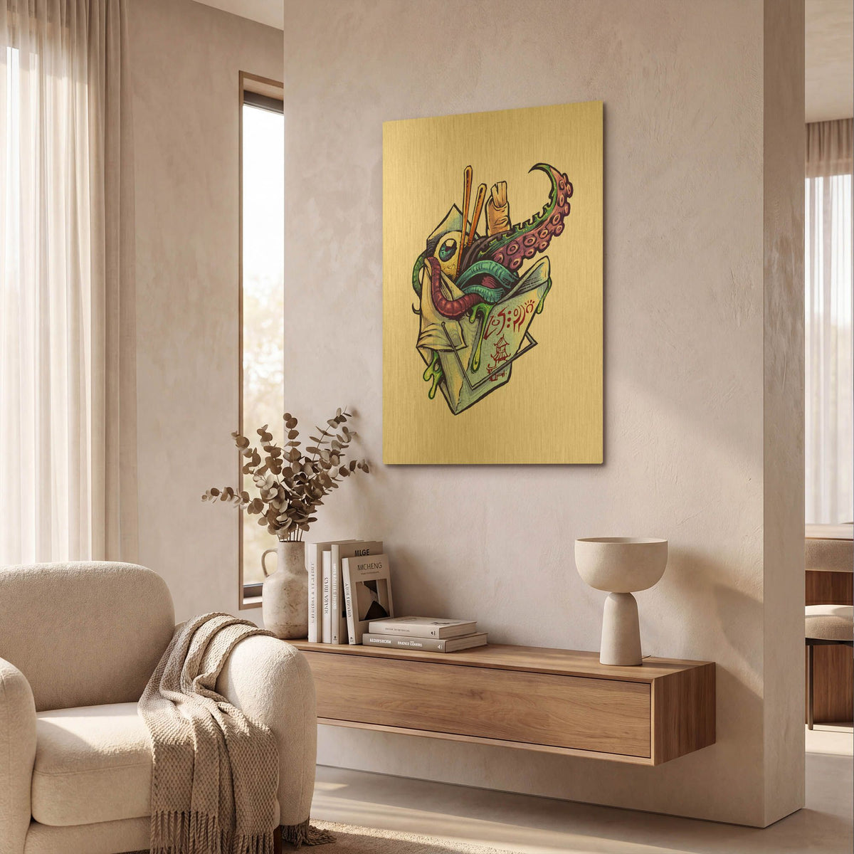 'Take Out Box' By Flyland Designs Gold Metal Wall Art