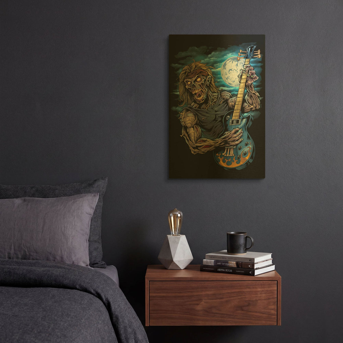 'Zombie Guitar Player' By Flyland Designs Gold Metal Wall Art