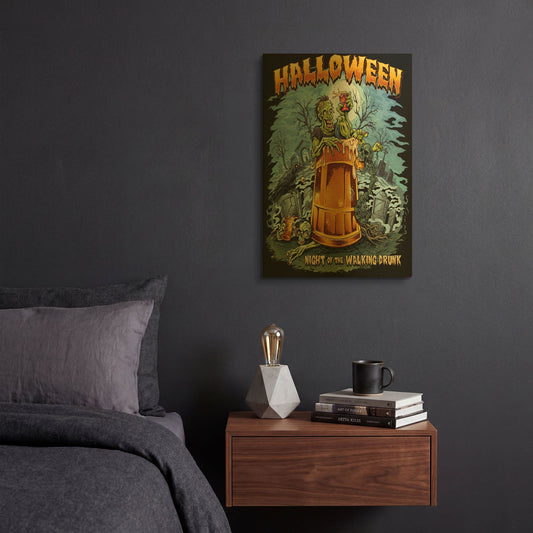 'Zombie In Beer Glass' By Flyland Designs Gold Metal Wall Art