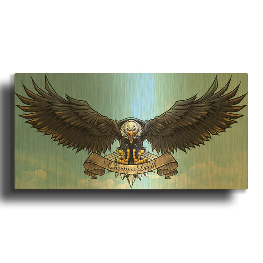 'American Eagle Sky' By Flyland Designs Gold Metal Wall Art