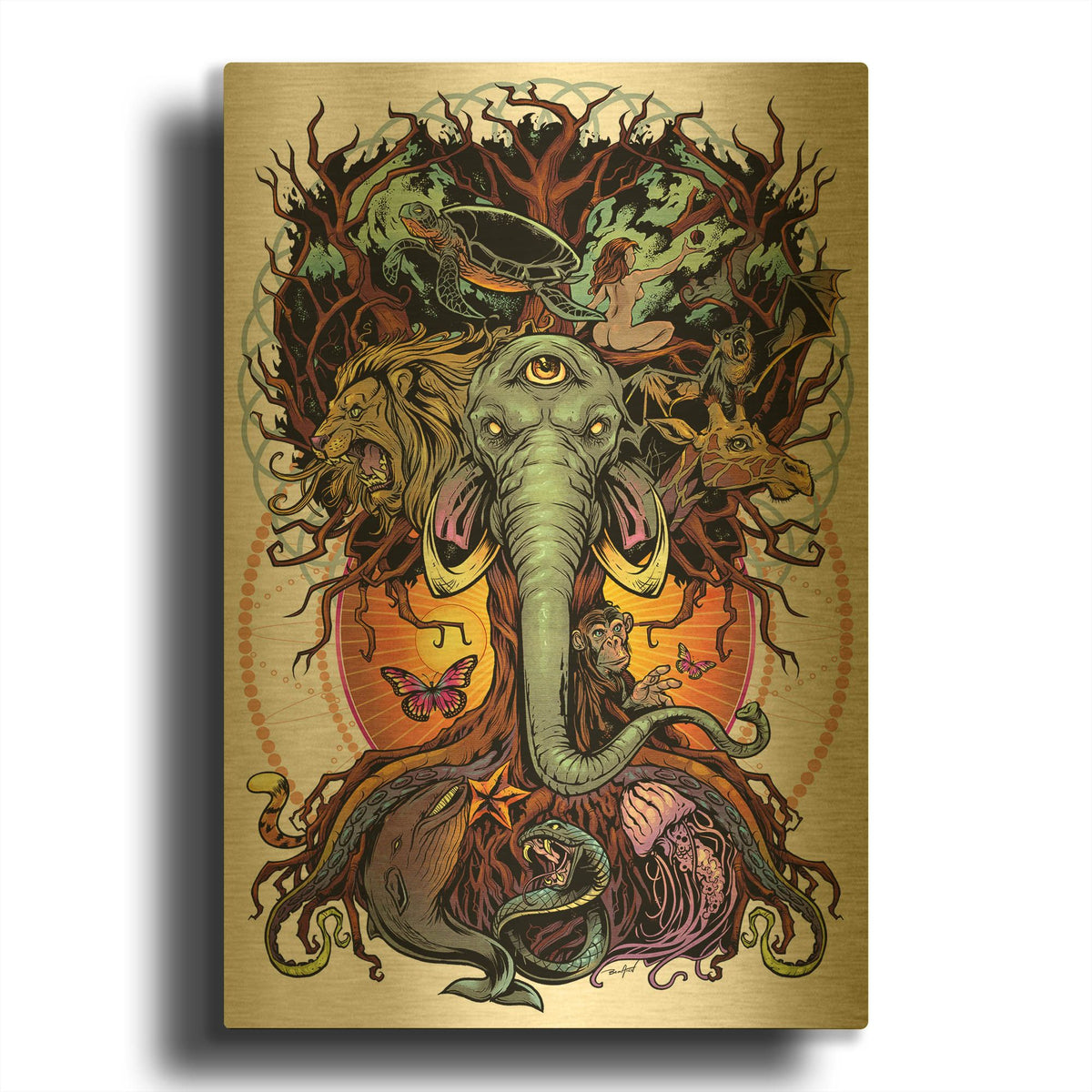 'Tree of Life' By Flyland Designs Gold Metal Wall Art