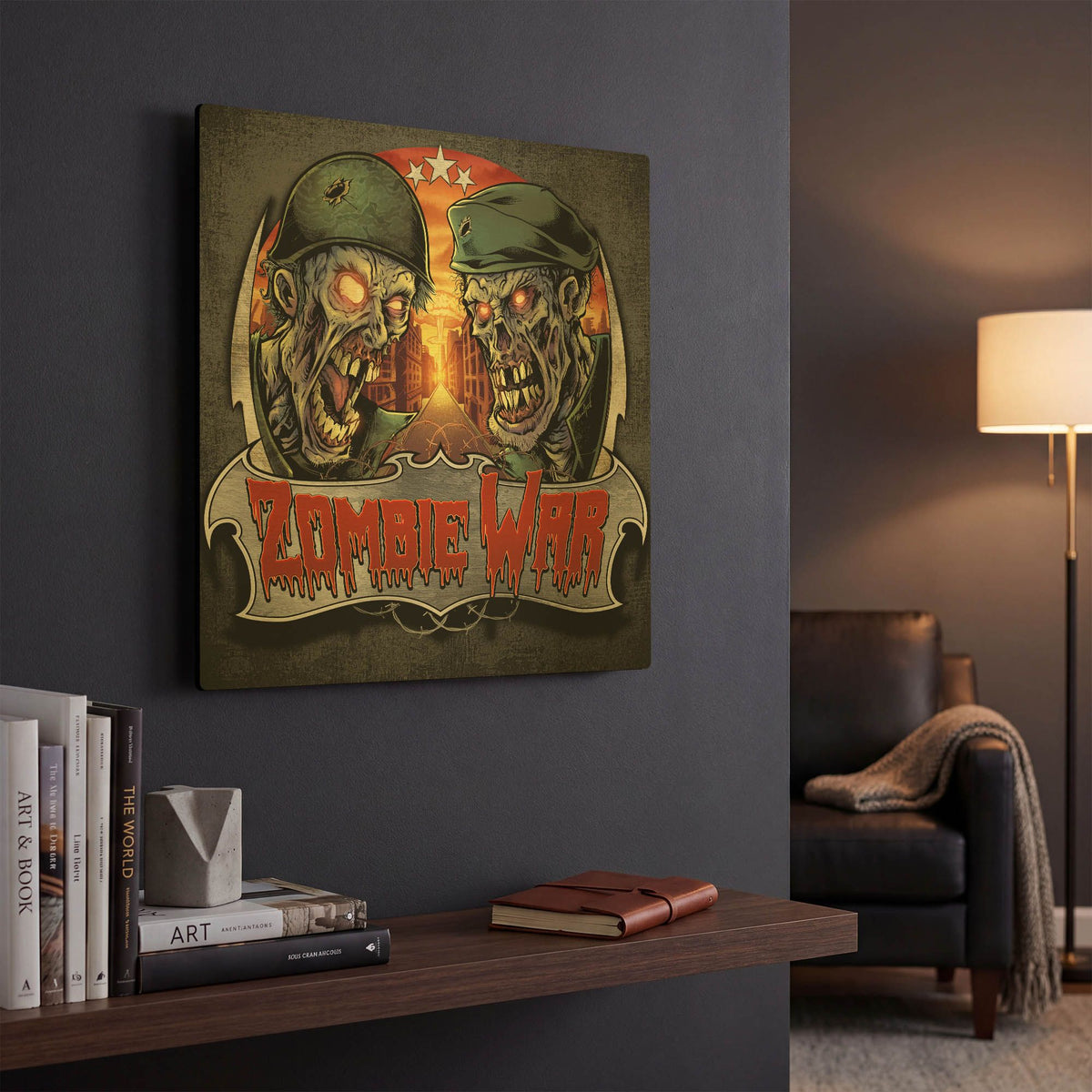 'Zombie War Soldiers' By Flyland Designs Gold Metal Wall Art