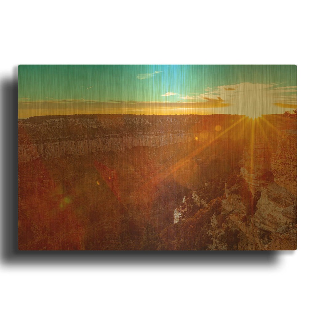 'Utah Sunset' By AKG Gold Metal Wall Art