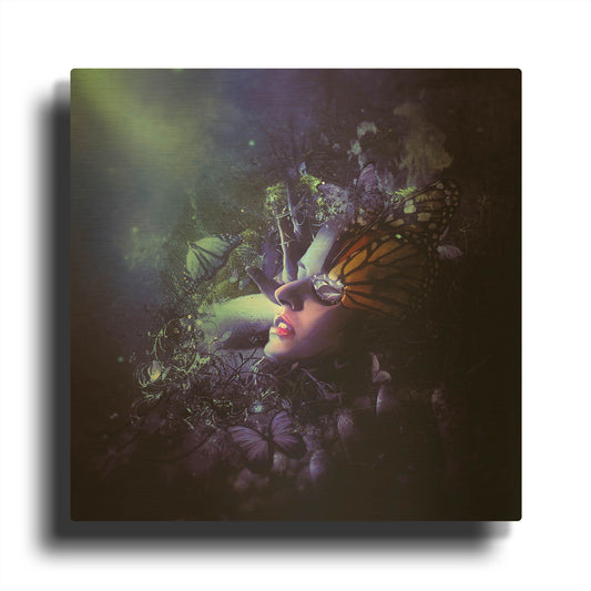 'Last Travel of The Butterflies' By Mario Sanchez Nevado Gold Metal Wall Art