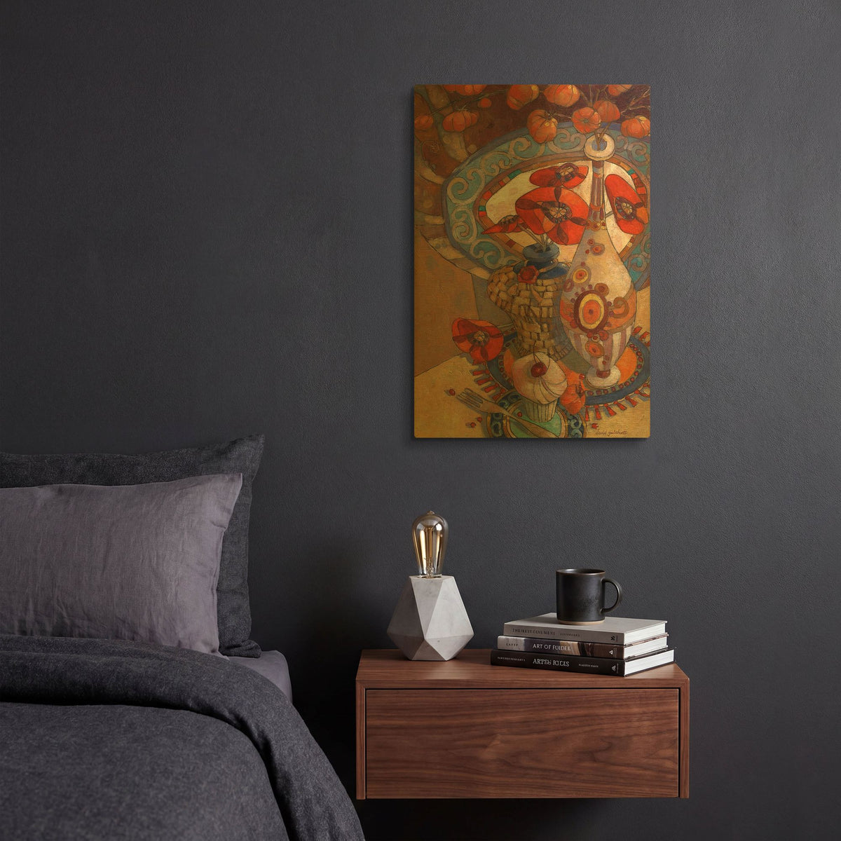'Autumn Still Life' By David Galchutt Gold Metal Wall Art