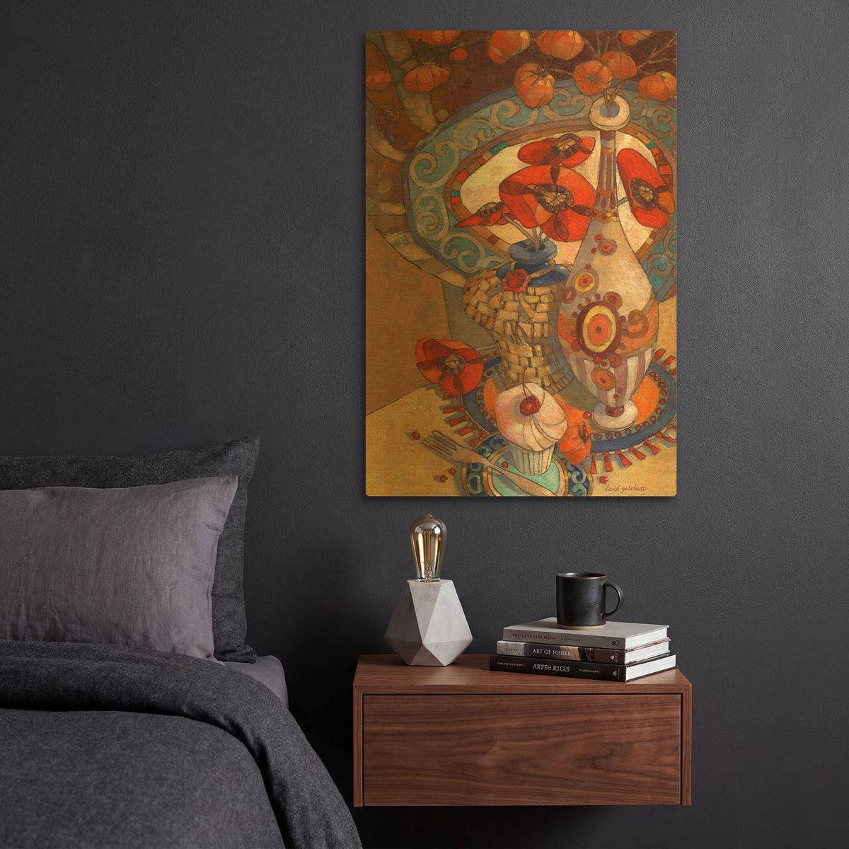 'Autumn Still Life' By David Galchutt Gold Metal Wall Art
