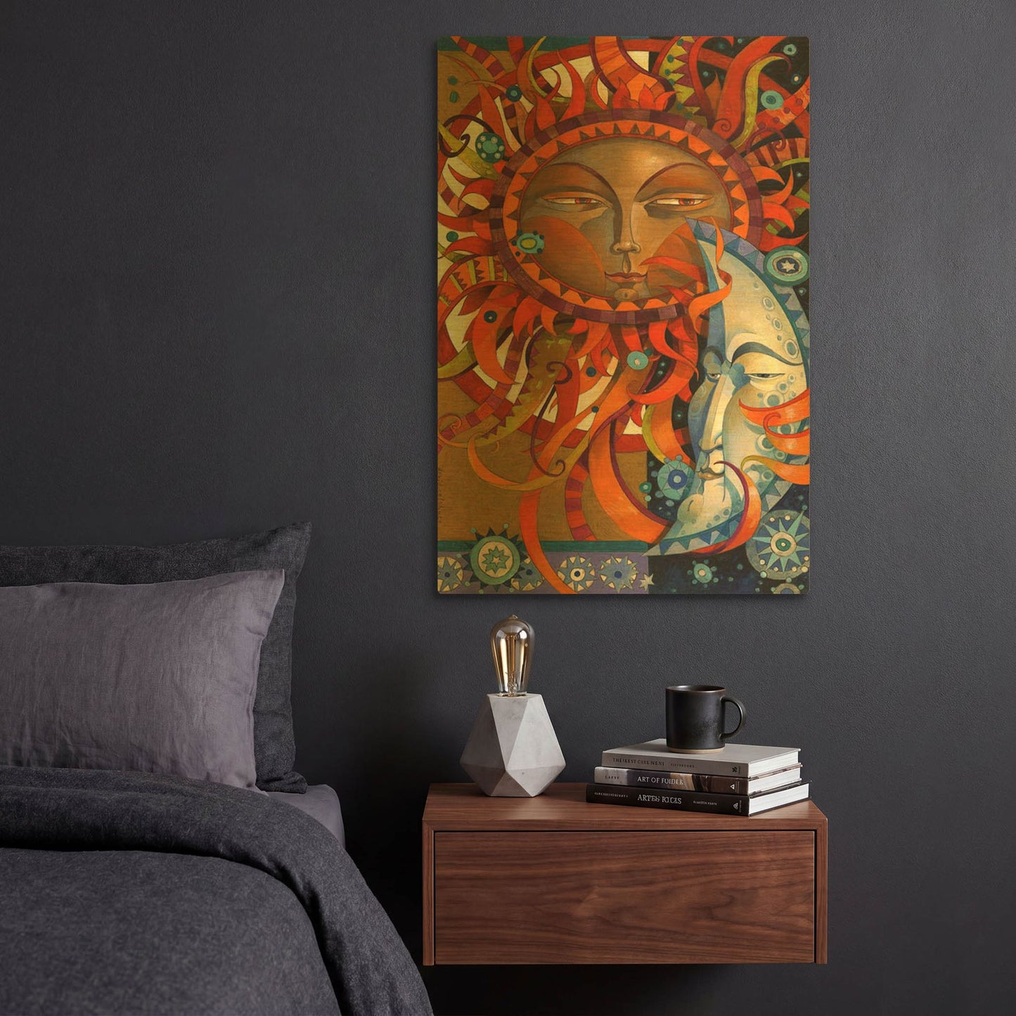 'Celestial Courtship' By David Galchutt Gold Metal Wall Art