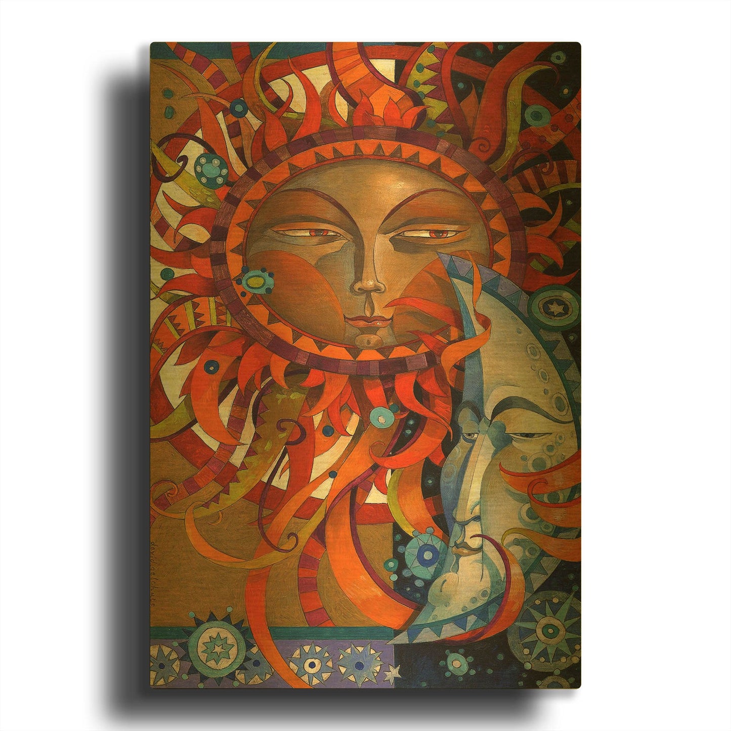 'Celestial Courtship' By David Galchutt Gold Metal Wall Art