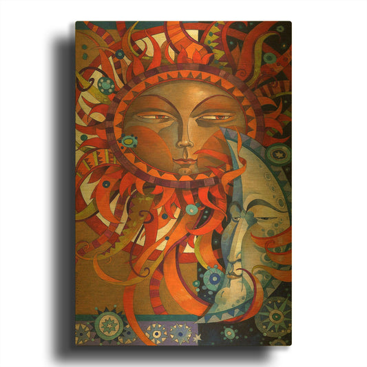 'Celestial Courtship' By David Galchutt Gold Metal Wall Art