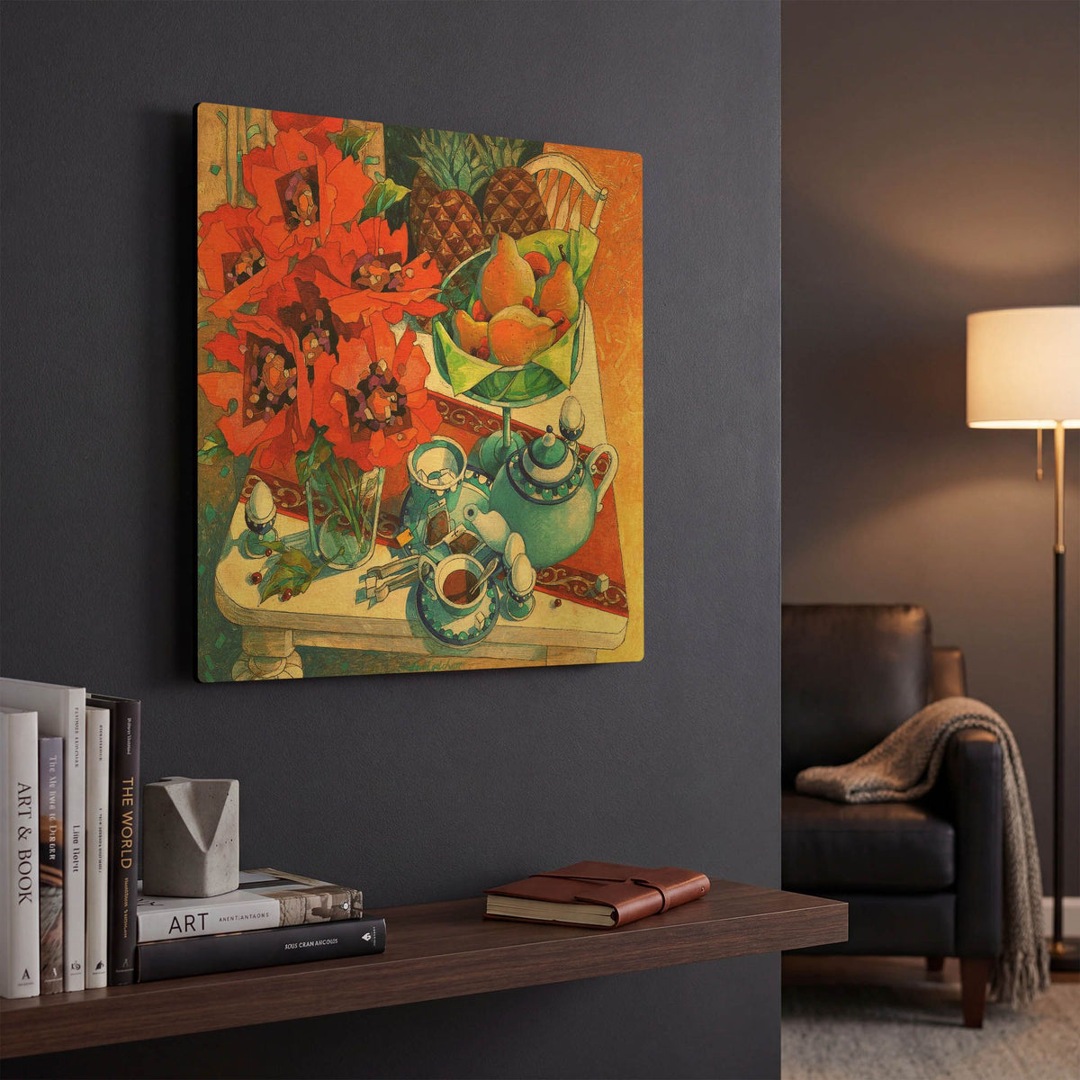 'The Breakfast Ritual' By David Galchutt Gold Metal Wall Art