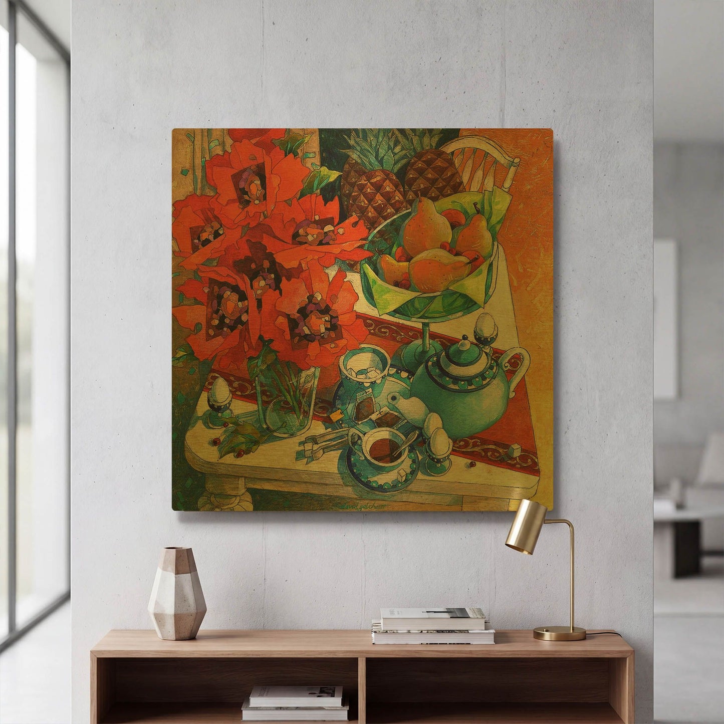 'The Breakfast Ritual' By David Galchutt Gold Metal Wall Art