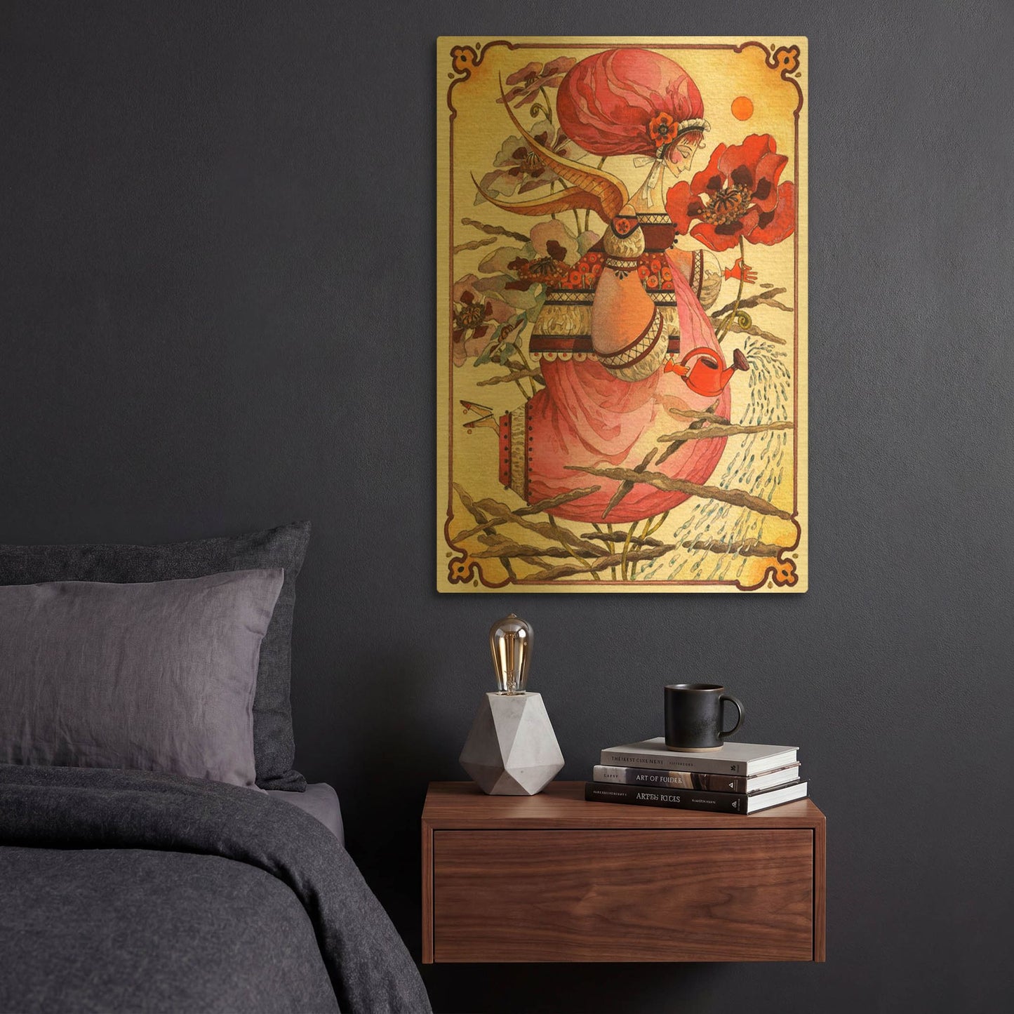 'The Rain Angel' By David Galchutt Gold Metal Wall Art