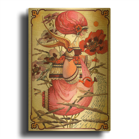 'The Rain Angel' By David Galchutt Gold Metal Wall Art