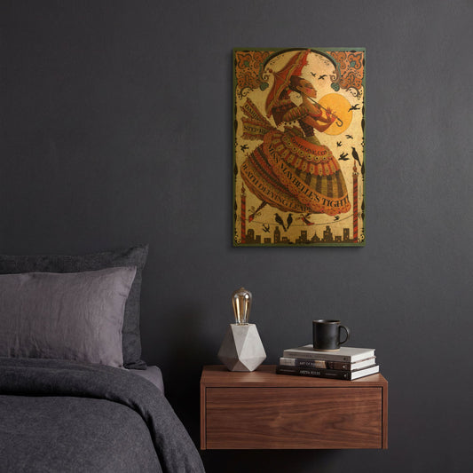 'Working Her Red Pumps' By David Galchutt Gold Metal Wall Art