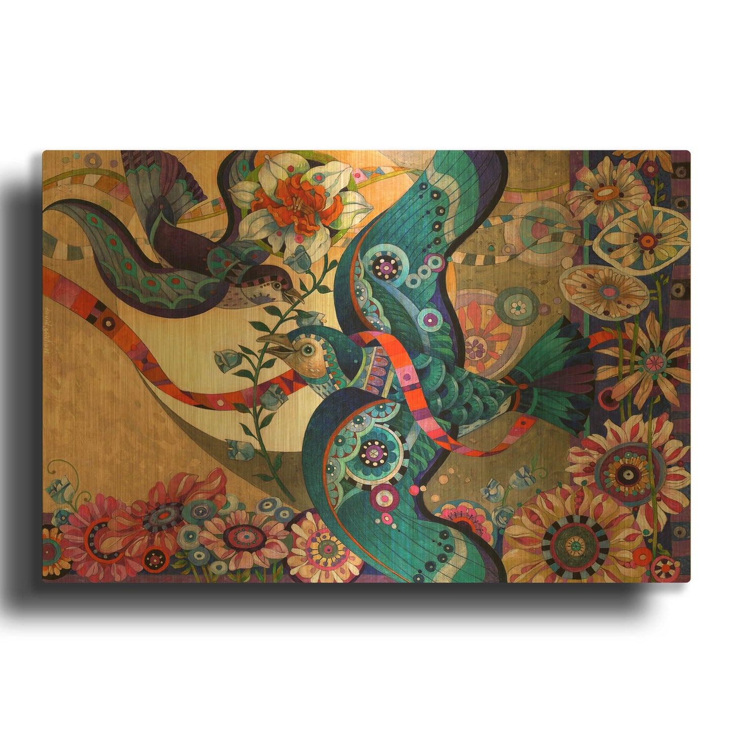 'The Jaunty Spring' By David Galchutt Gold Metal Wall Art
