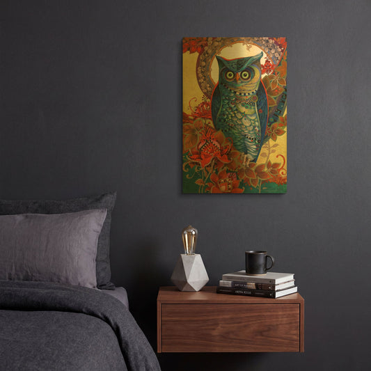 'Hoot' By David Galchutt Gold Metal Wall Art
