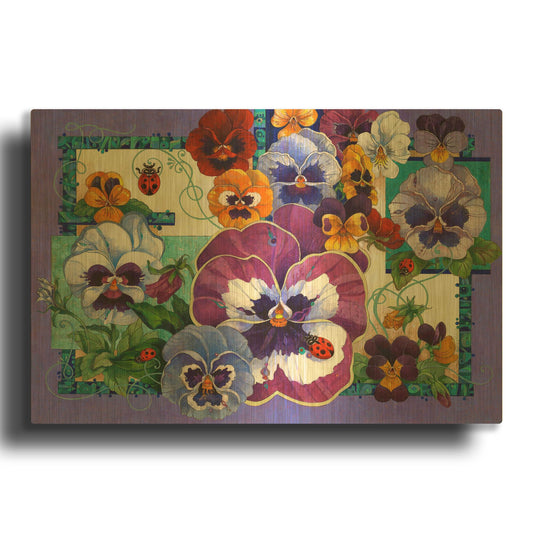 'Pansy Mania' By David Galchutt Gold Metal Wall Art