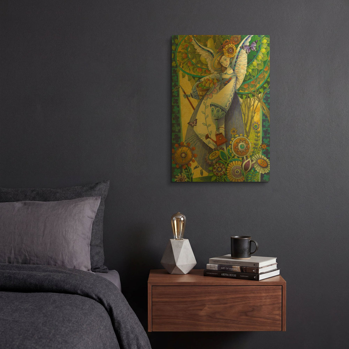 'Angelic Harvesting' By David Galchutt Gold Metal Wall Art