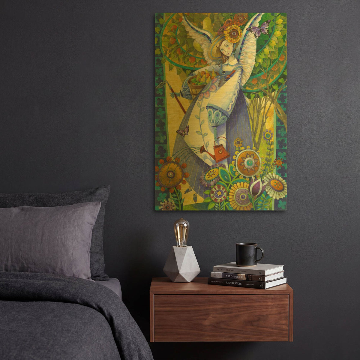 'Angelic Harvesting' By David Galchutt Gold Metal Wall Art
