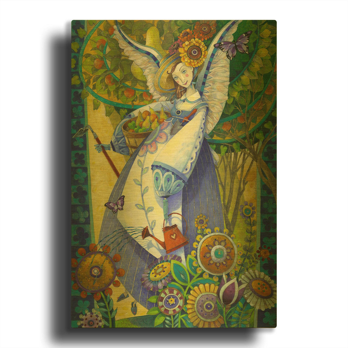 'Angelic Harvesting' By David Galchutt Gold Metal Wall Art