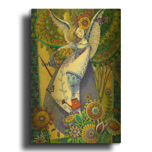 'Angelic Harvesting' By David Galchutt Gold Metal Wall Art
