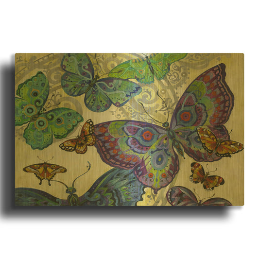 'Flutter Flock' By David Galchutt Gold Metal Wall Art