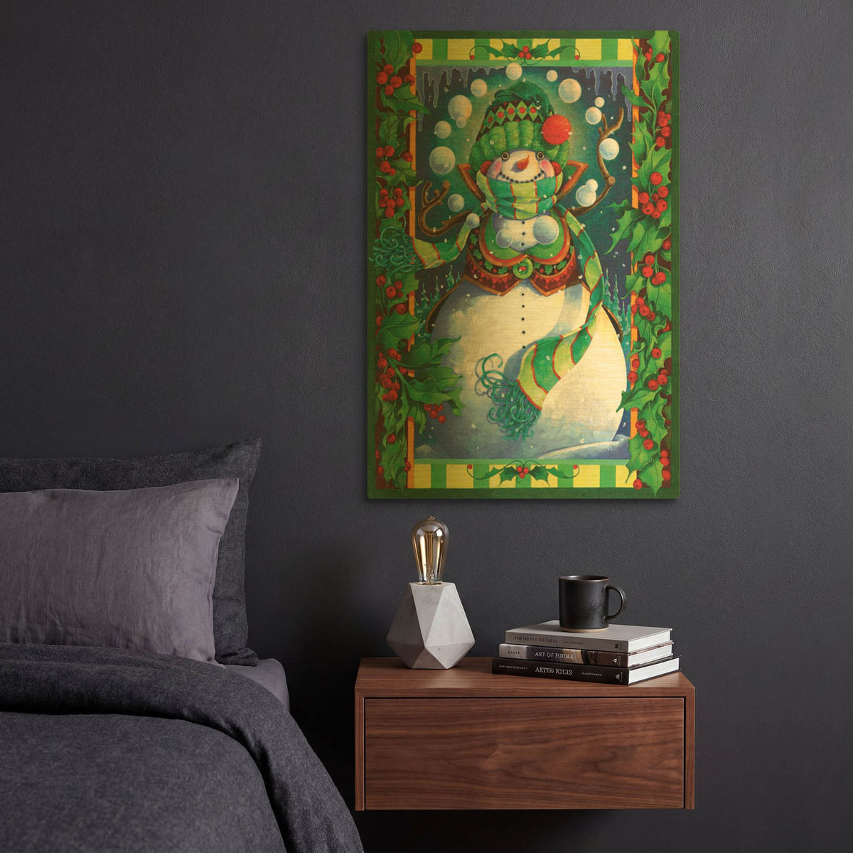 'Snowman' By David Galchutt Gold Metal Wall Art