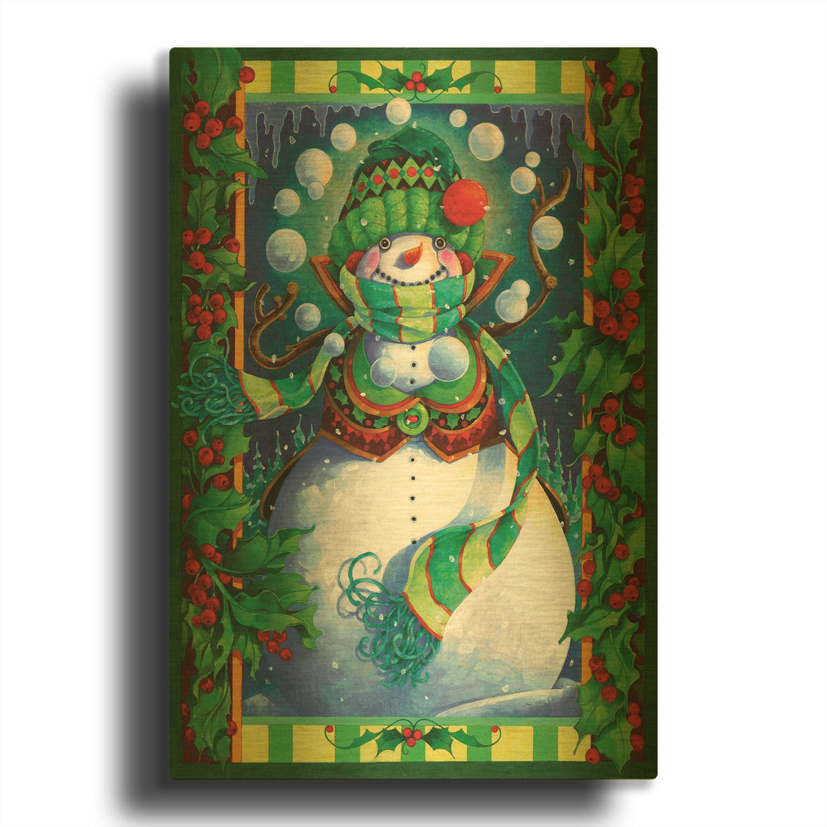 'Snowman' By David Galchutt Gold Metal Wall Art