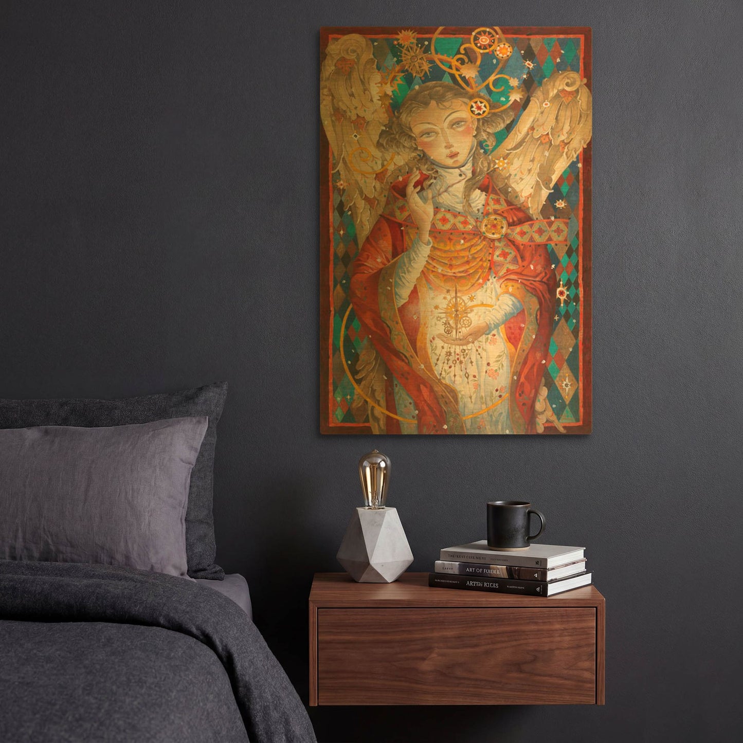 'Winter Angel' By David Galchutt Gold Metal Wall Art