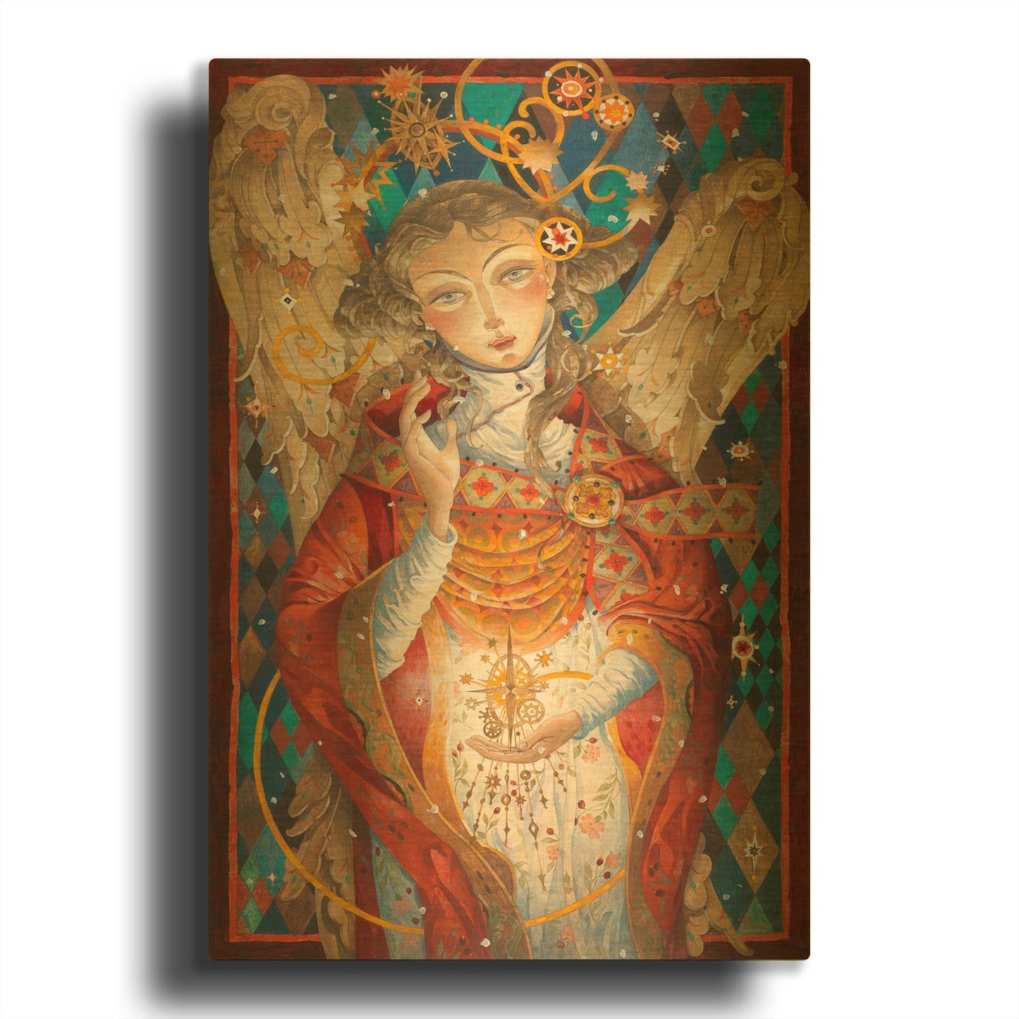 'Winter Angel' By David Galchutt Gold Metal Wall Art