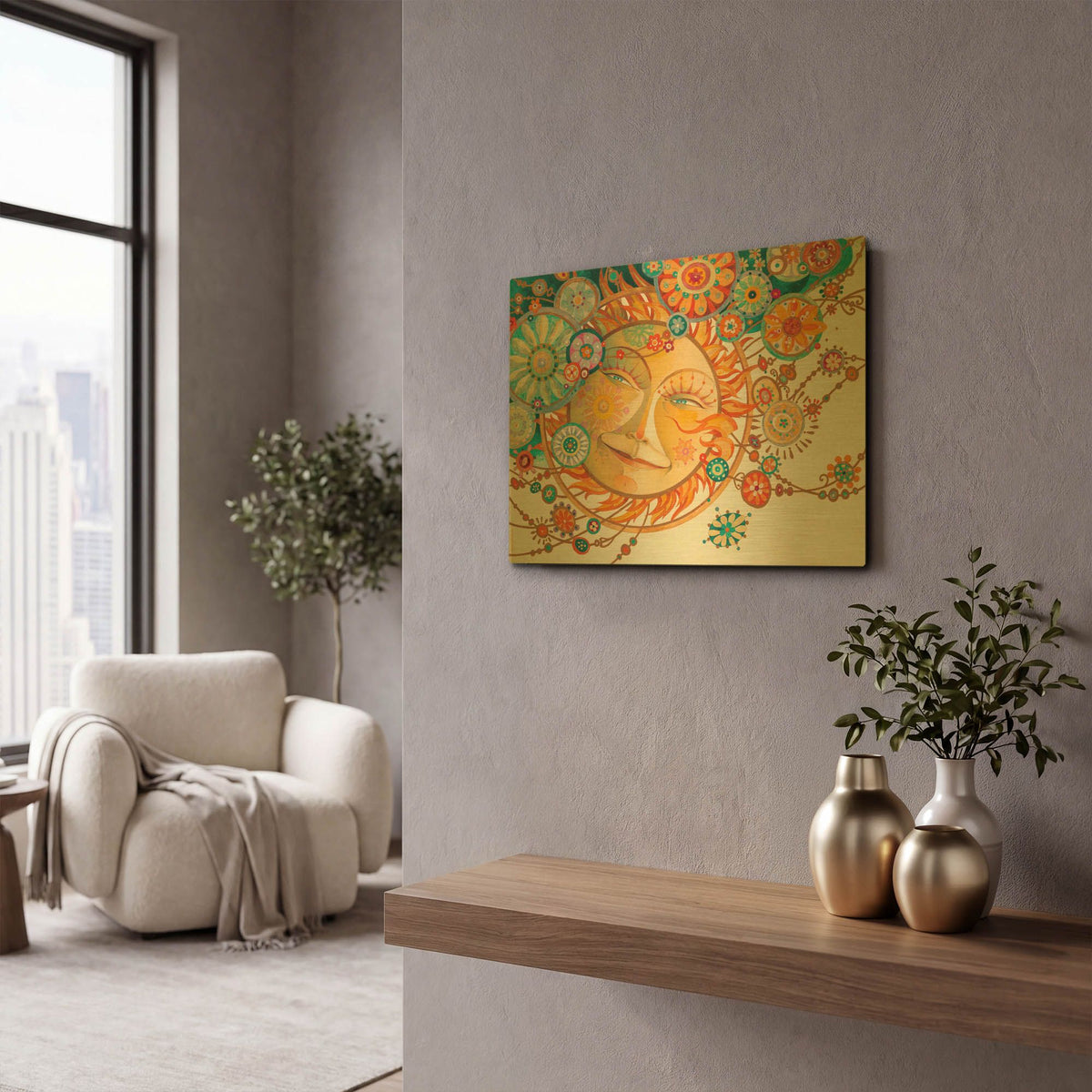 'The Blissful Alignment' By David Galchutt Gold Metal Wall Art