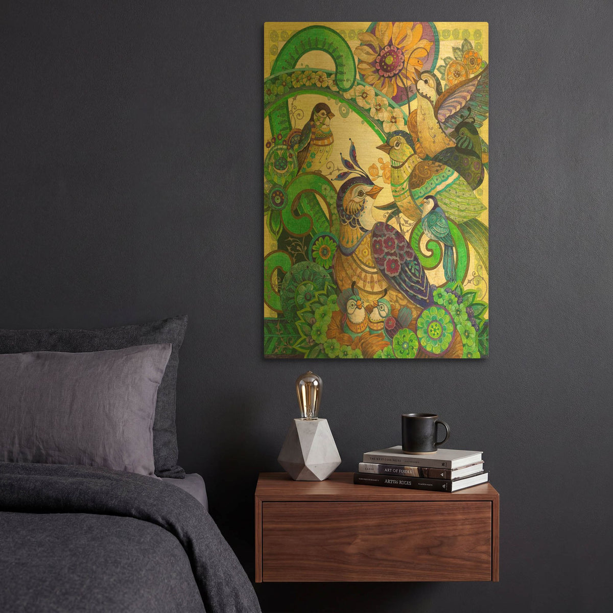 'Chirp' By David Galchutt Gold Metal Wall Art