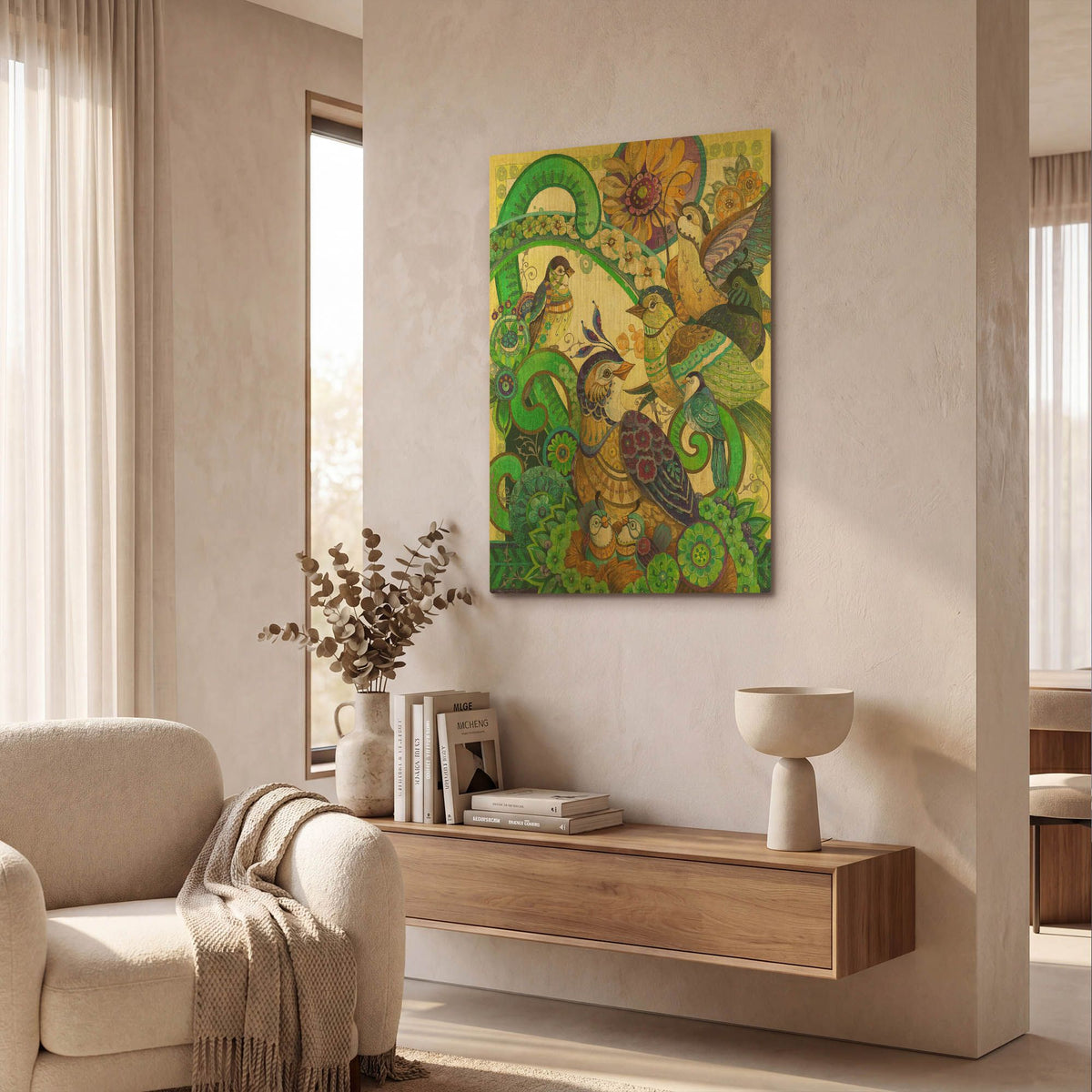 'Chirp' By David Galchutt Gold Metal Wall Art