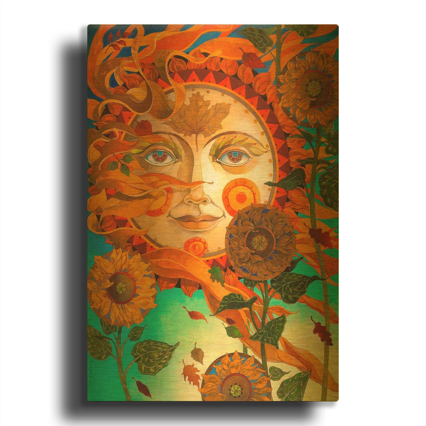 'Autumn Sun' By David Galchutt Gold Metal Wall Art