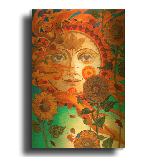 'Autumn Sun' By David Galchutt Gold Metal Wall Art